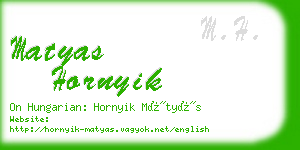 matyas hornyik business card